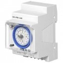 Orno Mechaninis laikmatis, 3 moduliai, 24 valandos, mažiausiai 15 minučių, 110–230 V kintamoji srovė, rezervinis laikmatis 200 v