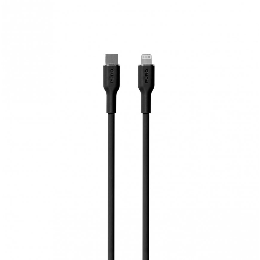 PURO PUCAPLTUSBCICONBLK valguskaabel 1,5 m Must