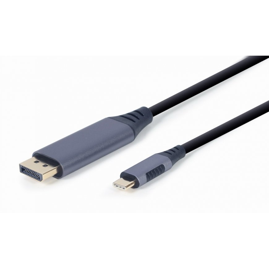 Gembird CC-USB3C-DPF-01-6 videokaapeli-adapteri 1,8 m USB Type-C DisplayPort musta, Harmaa