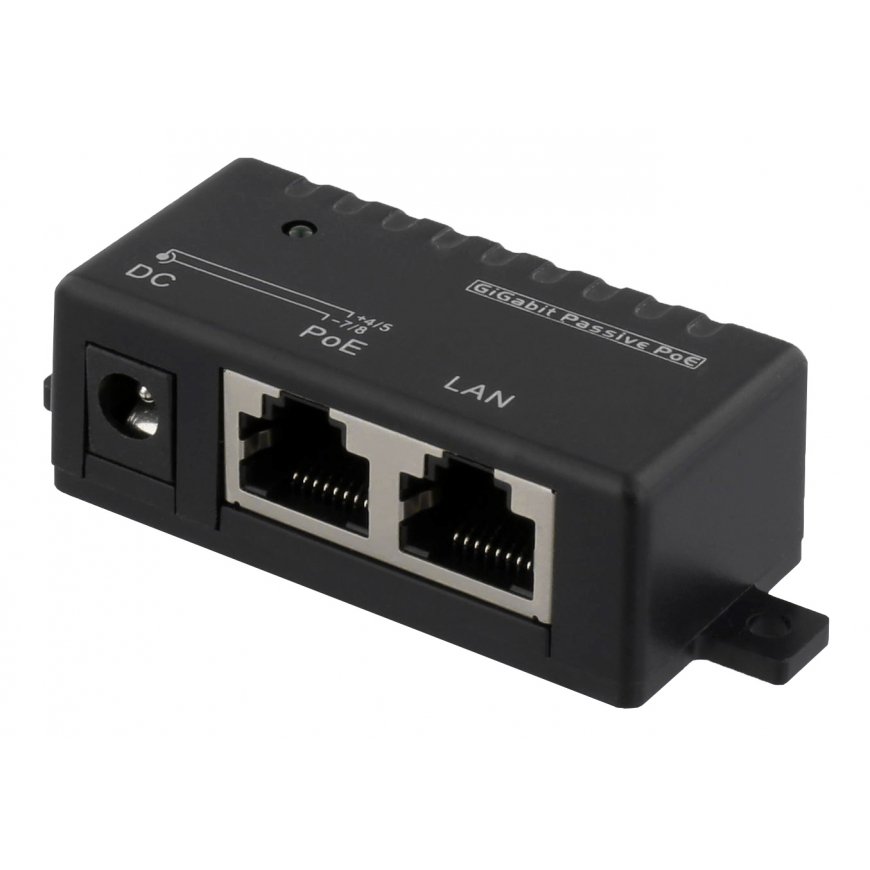 Deltaco POE-109 PoE adapteris Tīkls Gigabit Ethernet 48 V
