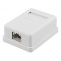 Deltaco Suojattu datarasia pinta-asennukseen, FTP, 1xRJ45, Cat6a, valk Deltaco Suojattu datarasia pinta-asennukseen, FTP, 1xRJ45, Cat6a, valk