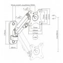 Gembird MA-WA1-01 monitoriaus laikiklis arba stovas 68,6 cm (27") Siena Juoda