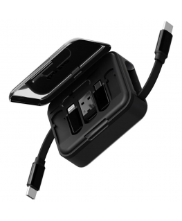 Cable Bazic GoCharge Loop 5in1 Lightning, USB-A, Micro USB 1m bl