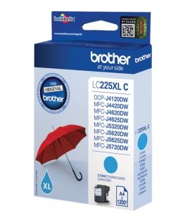 Brother LC-225XLC mustekasetti 1 kpl Alkuperäinen Korkea (XL) värintuotto Syaani