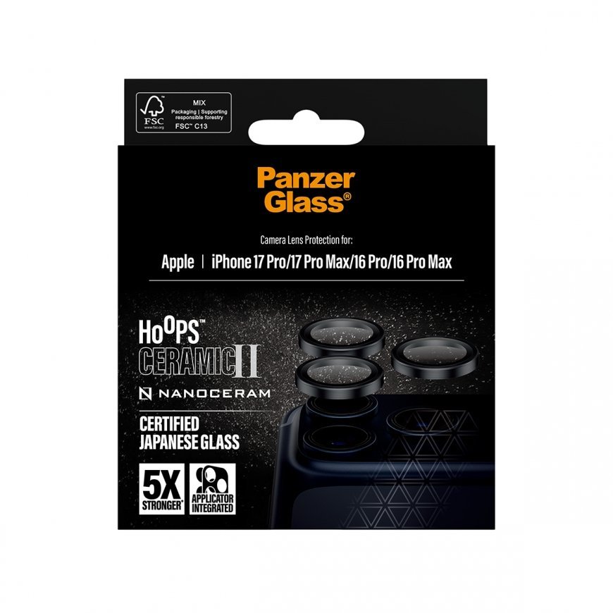PanzerGlass ® Hoops® Ceramic II Camera Lens Protector iPhone 17 Pro | iPhone 17 Pro Max | iPhone 16 – 3