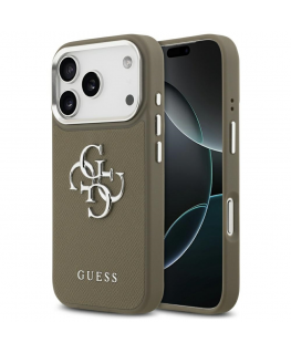 Guess Grained Big 4G Classic Logo Case for iPhone 17 Pro Brown