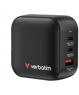 Verbatim Mini GaN Charger 70W Universāls Melns AC Ātrā uzlāde Iekštelpas