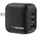 Verbatim Mini GaN Charger 70W Универсальная Черный Кабель переменного тока Быстрая зарядка Для помещ