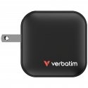 Verbatim Mini GaN Charger 70W Универсальная Черный Кабель переменного тока Быстрая зарядка Для помещ