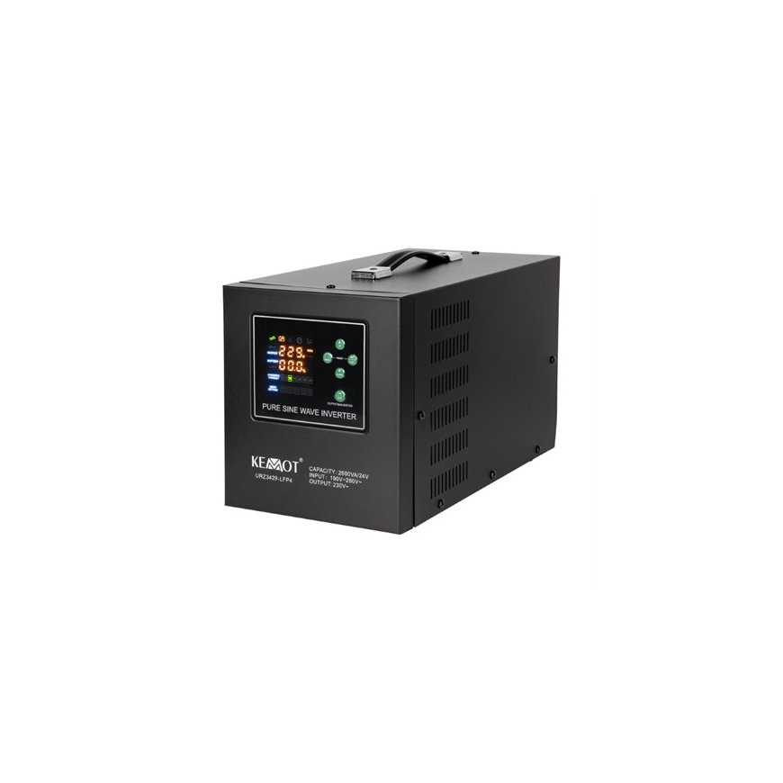 Emergency Power Source KEMOT PROsinus-2600/24-LFP4 Inverter with Pure Sine Wave Signal and Charging Function 24V 230V 2600VA/180 – 2