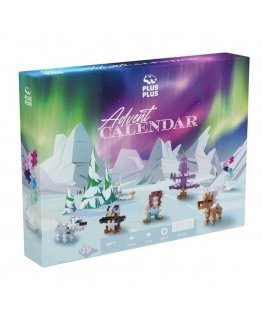Plus-Plus Advent Calendar – Builder "Santa's Adventures Under the Northern Lights", 639 mini (20 mm) pieces, 5+