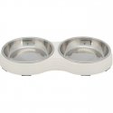 Trixie Bottle Set, white, melamine / stainless steel, 2 × 0.2 l / Ø 13 cm / 27 × 3 × 14 cm Trixie Bottle Set, white, melamine / stainless steel, 2 × 0.2 l / Ø 13 cm / 27 × 3 × 14 cm