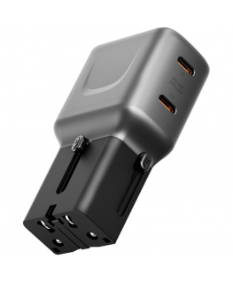 Wall charger Energea TravelGo Adapter 45 2xUSB-C 45W graphite-bl