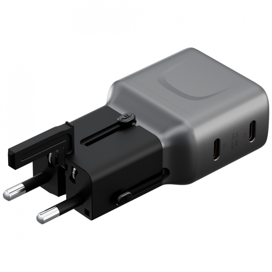 Wall charger Energea TravelGo Adapter 45 2xUSB-C 45W graphite-bl – 4