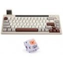 Epomaker RT65 Flamingo Switch mekaaninen näppäimistö harmaa-valkoinen