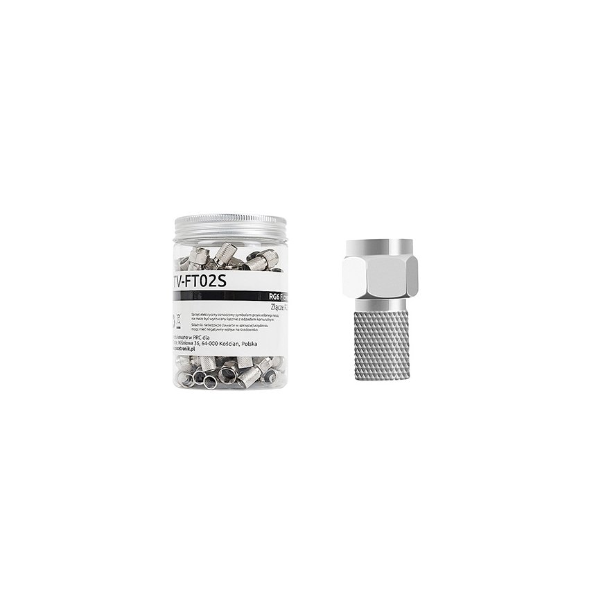 Screw-on F-type connector "Spacetronik 6.8 TV-FT02S" 100 pcs.
