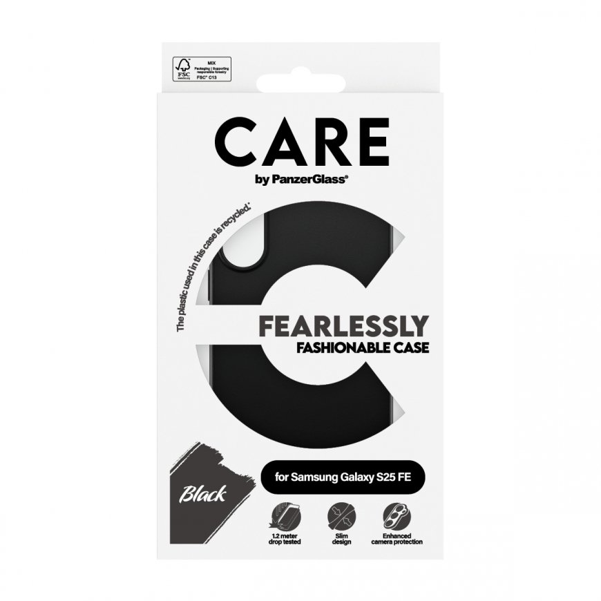 PanzerGlass CARE by ® TPU Case Black Samsung Galaxy S25 FE 5G mobilo telefonu apvalks Aploksne Melns – 3