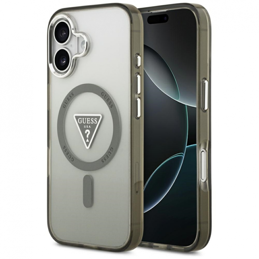 Guess IML Gradient Triangle Logo MagSafe case for iPhone 17 khak