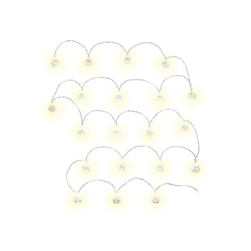 Retlux RETLUX - RXL 272 Ziemassvētku dekors 20LED, sudraba bumbas, garums 3m + ievads 0,3m, 2x AA, krāsa auksti balta