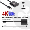 CLUB3D Mini DisplayPort 1.2 to HDMI 2.0 UHD Active Adapter CLUB3D Mini DisplayPort 1.2 to HDMI 2.0 UHD Active Adapter