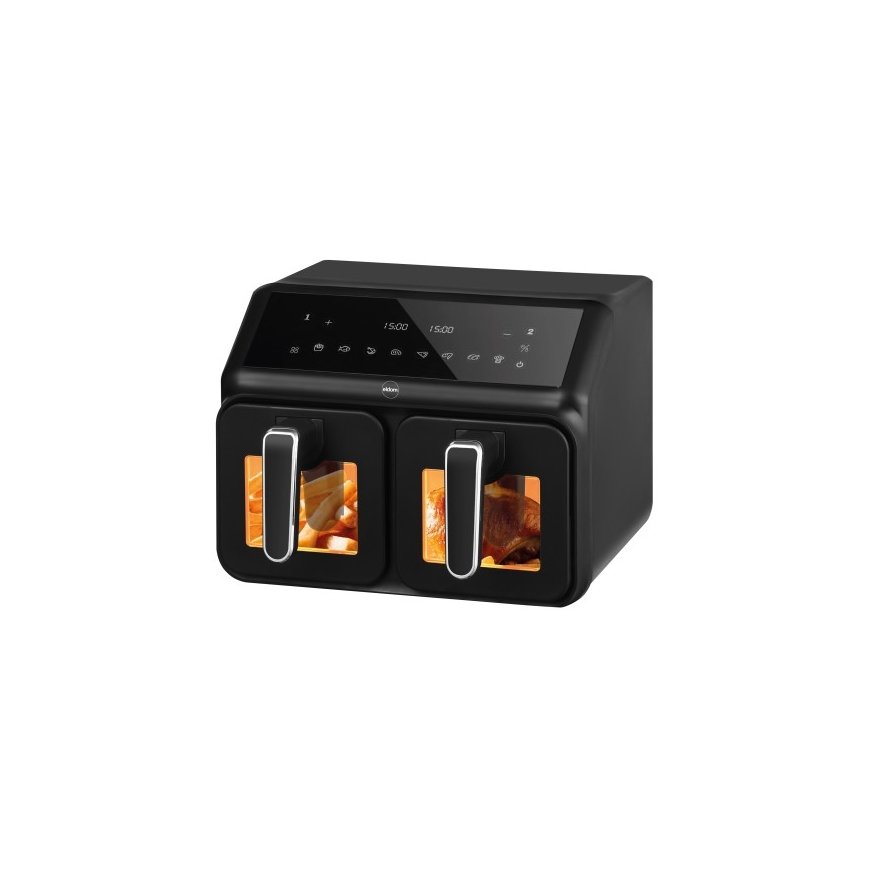 Eldom dual basket fryer, 2200 W, capacity 8 l, LED display