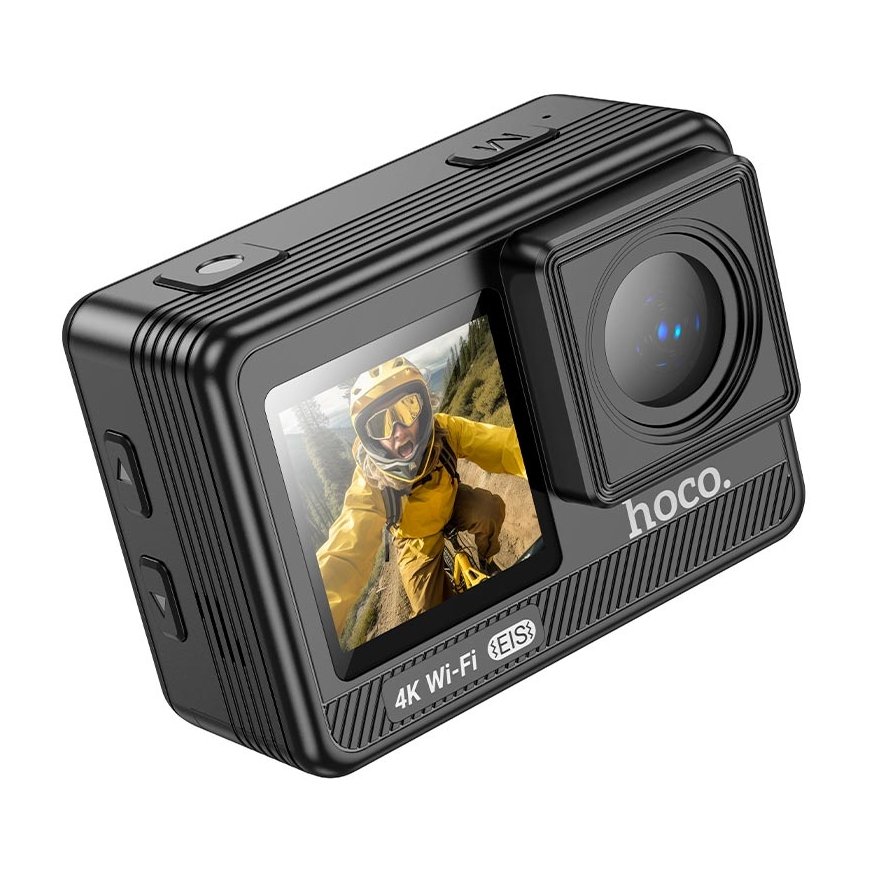 Hoco Sports Camera with Dual Screens, 1.3" + 2" with Stabilizer and IPS Matrix, 4K/30 Frames per Second, DV102, Black – 2