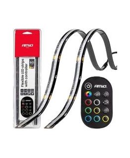 LED ribad auto roheliseks 2x30cm 12v amio-04573