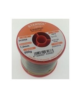 Lähdejohto Sn63/Pb37 1,0 mm 500 g fluoksella Stannol (vain ammattilaiskäyttöön)