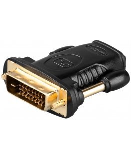 Goobay 68931 kaapelin sukupuolenvaihtaja HDMI Type-A DVI-D (24+1 pin) musta