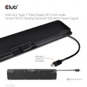 CLUB3D CSV-1565 dokstacija Dok-ligzda USB 3.2 Gen 1 (3.1 Gen 1) Type-C Melns