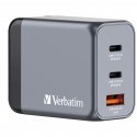 Verbatim GNC-65 GaN Charger 65W with 2 x USB-C PD 65W / 1 x USB-A QC 3.0 (EU/UK/US) Verbatim GNC-65 GaN Charger 65W with 2 x USB-C PD 65W / 1 x USB-A QC 3.0 (EU/UK/US)