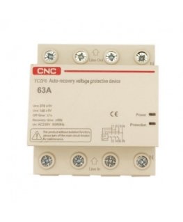CNC Voltage Protection Relay, 3P+N, 63A, 230V, with Reset Function
