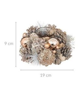 Atmosphera Candle Holder with Cones and Trinkets, 19 cm