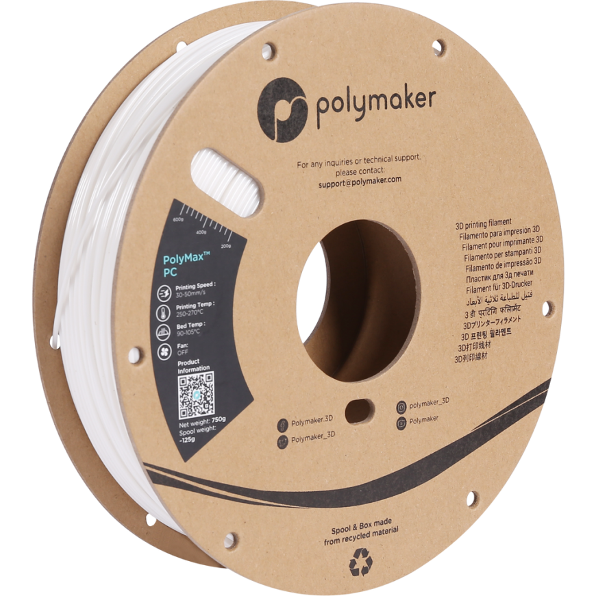 Polymaker PolyMax Tough PC 2.85 mm 0.75kg - Balts