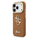 Guess PU Grained 4G Logo Stand Camera Frame Case for iPhone 17 P