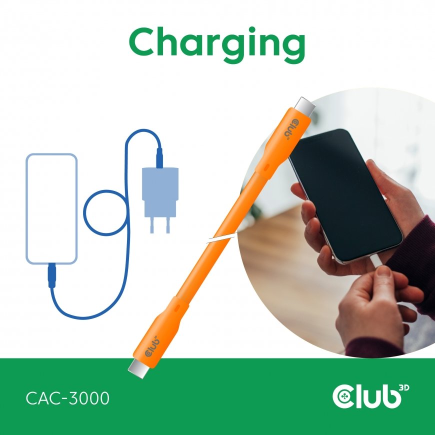 CLUB3D Kabel / Adapter USB-kaabel USB4 Gen 2x2 2 m USB C Oranž – 4
