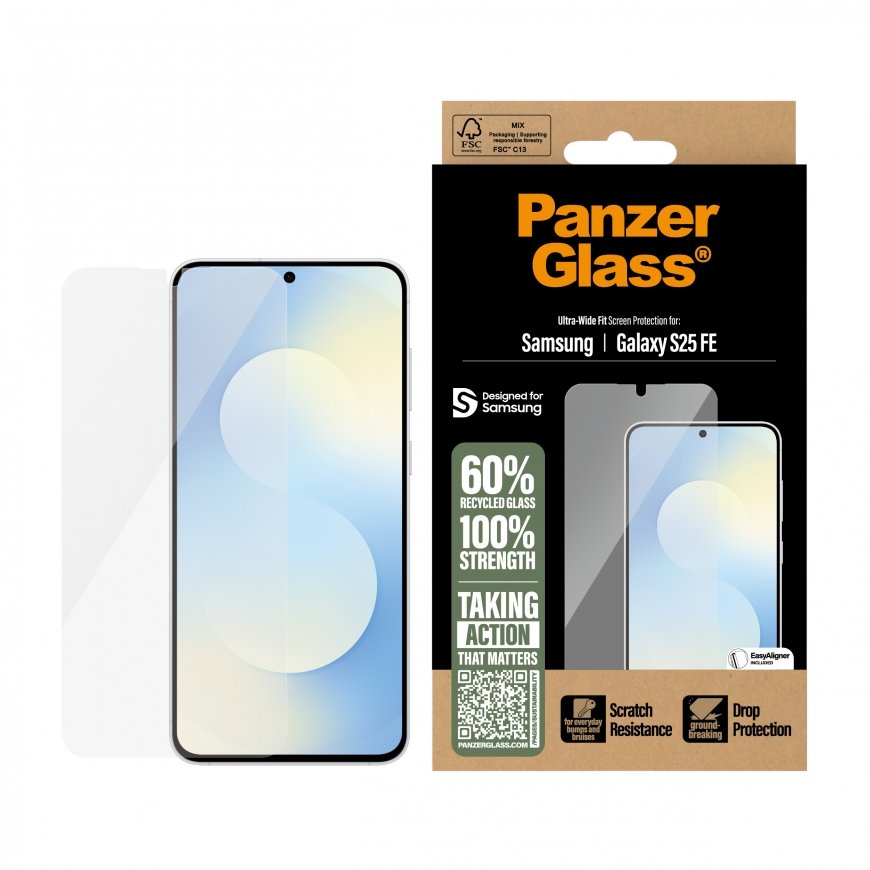 PanzerGlass ® Screen Protector Samsung Galaxy S25 FE 5G | Ultra-Wide Fit w. EasyAligner Skaidri ekra – 2