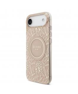 Guess IML Flowers Allover Strap MagSafe Case for iPhone Air Pink