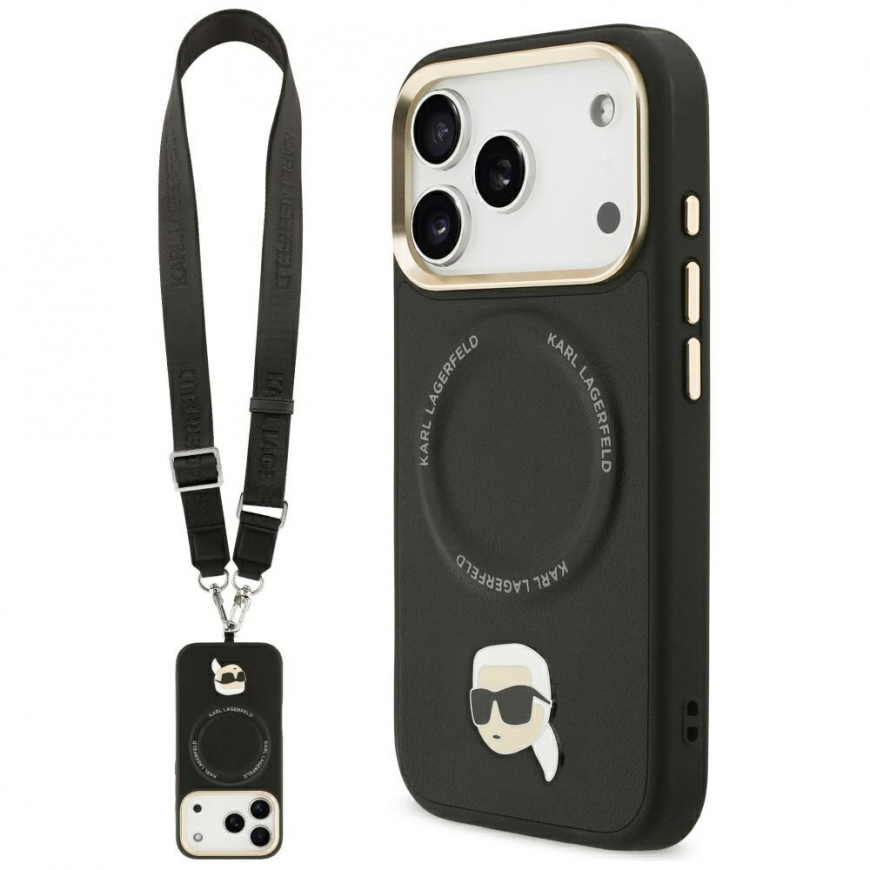 Karl Lagerfeld Big Strap Karl Metal Logo MagSafe Case for iPhone