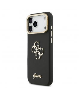 Guess PU Grained 4G Logo Stand Camera Frame Case for iPhone 17 P