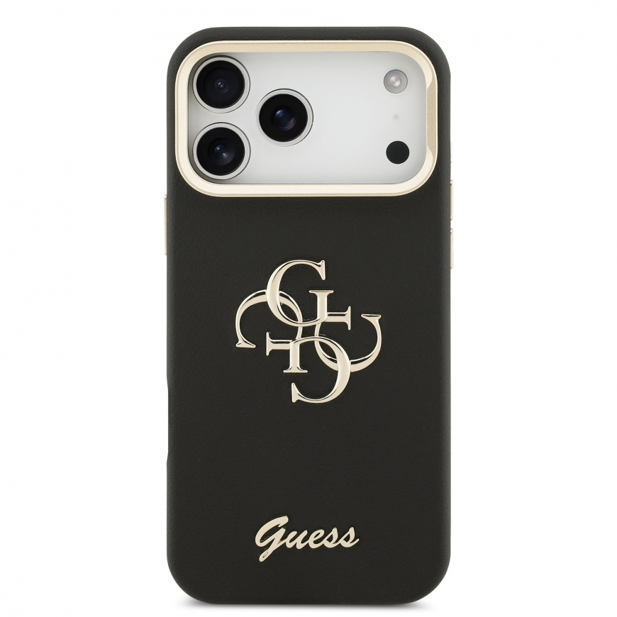 Guess PU Grained 4G Logo Stand Camera Frame Case for iPhone 17 P – 2