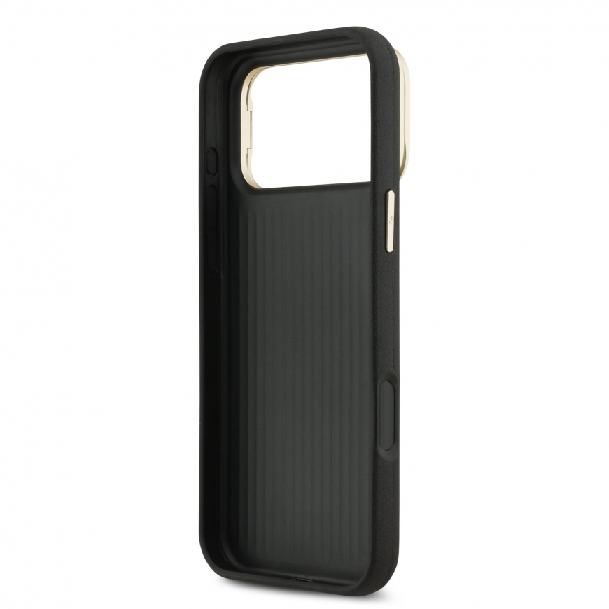 Guess PU Grained 4G Logo Stand Camera Frame Case for iPhone 17 P – 5