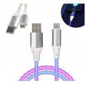 Qualo QCS-AC-00 Glowing Кабель USB-A – USB-C /15W / 1m / LED Qualo QCS-AC-00 Glowing Кабель USB-A – USB-C /15W / 1m / LED