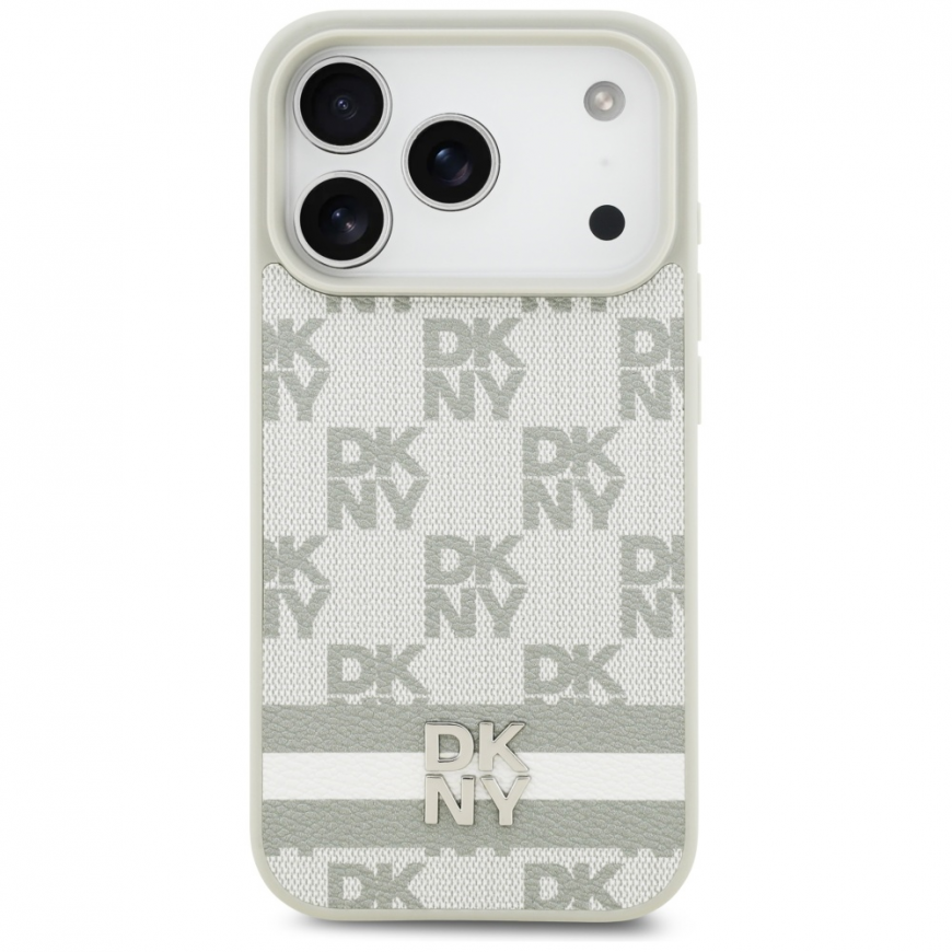 Etui DKNY Checkered with Printed Stripes do iPhone 17 Pro beżow – 3