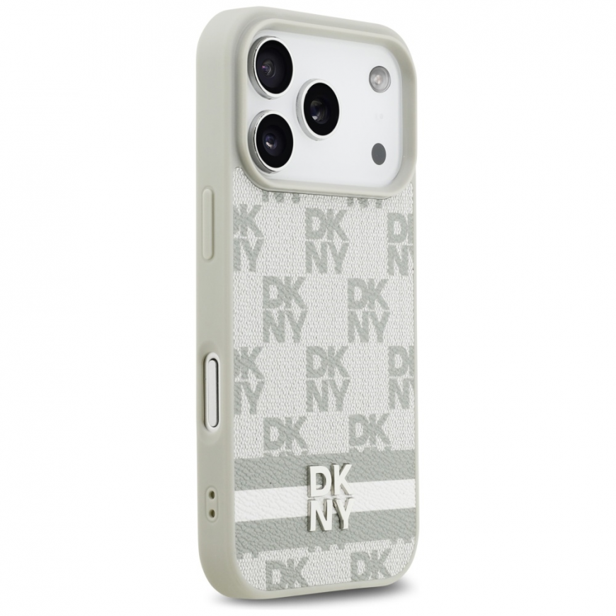 Etui DKNY Checkered with Printed Stripes do iPhone 17 Pro beżow – 4