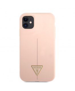 Guess Silicone Line Triangle Case for iPhone 11 Pink