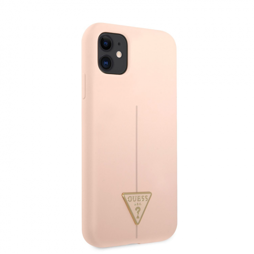 Guess Silicone Line Triangle Case for iPhone 11 Pink – 2