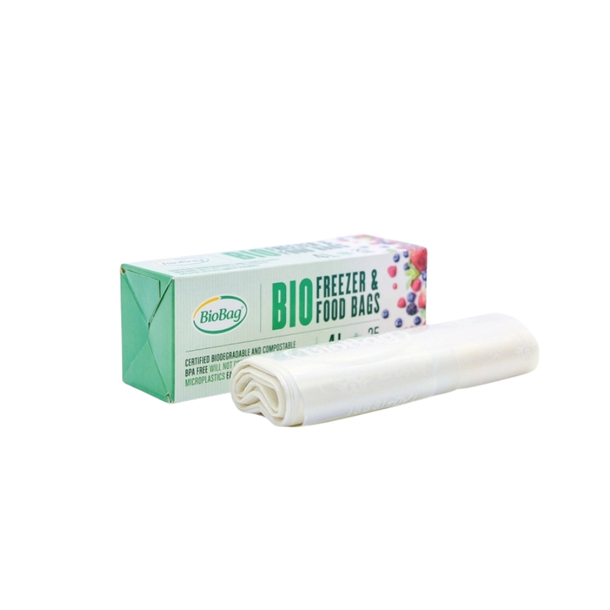 Kompostitavad sügavkülmikukotid BioBag 4L (25 tk rullis) 18mkr.