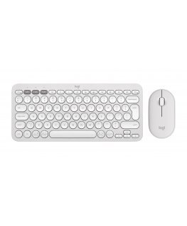 Logitech 920-012240 keyboard Mouse included Universal RF Wireless + Bluetooth QWERTY US International White