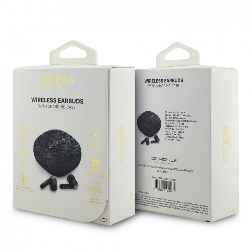 Guess PU 4G Script Logo ENC TWS Wireless Earphones Black – 5